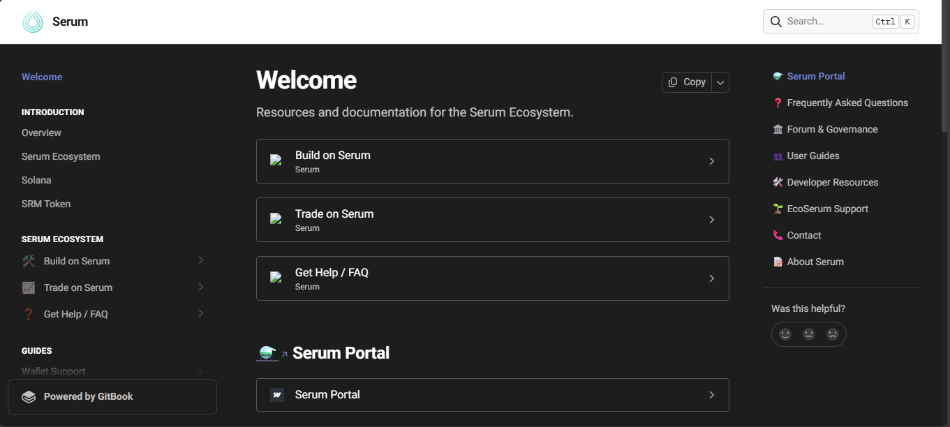 Serum DEX decentralized exchange on Solana with order book trading