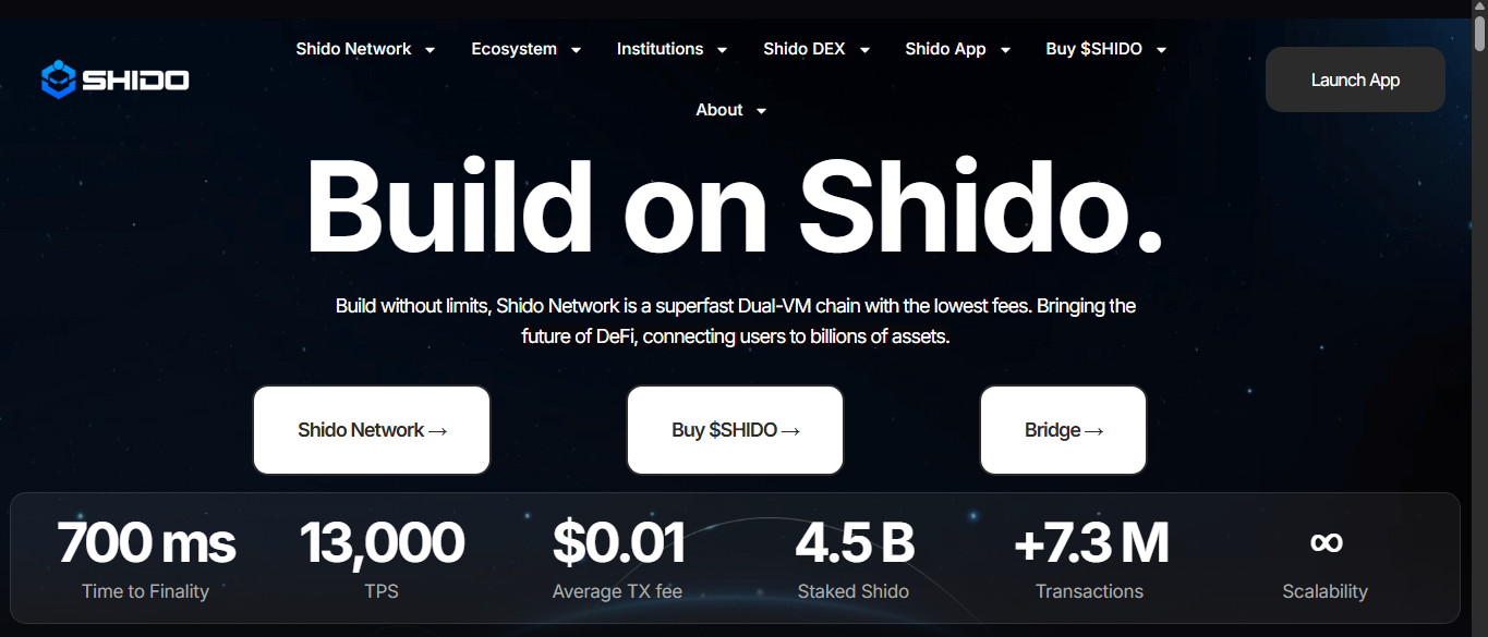 Shido DEX crypto exchange platform
