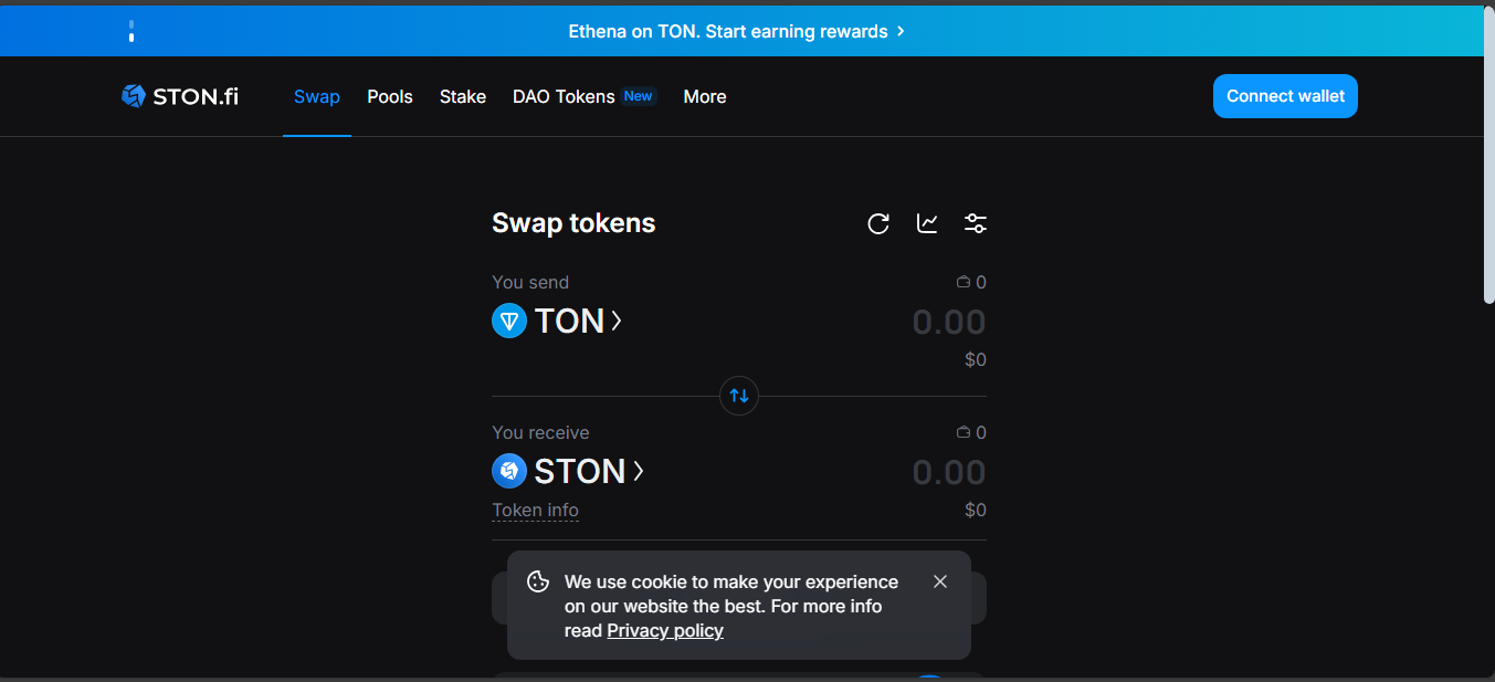 STON.fi decentralized exchange on TON blockchain
