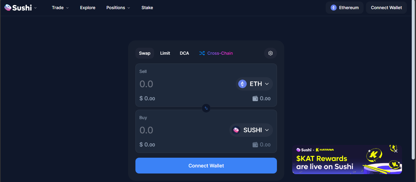 SushiSwap Arbitrum Nova decentralized exchange