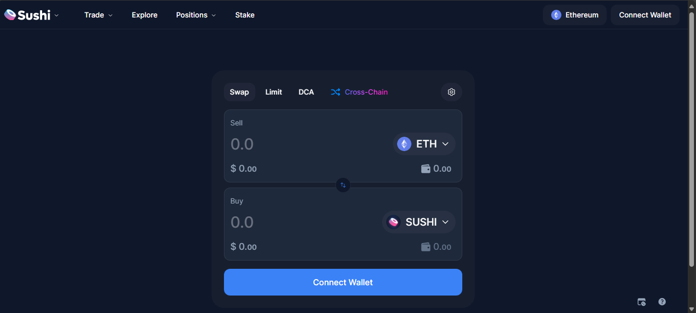 SushiSwap Polygon DEX interface