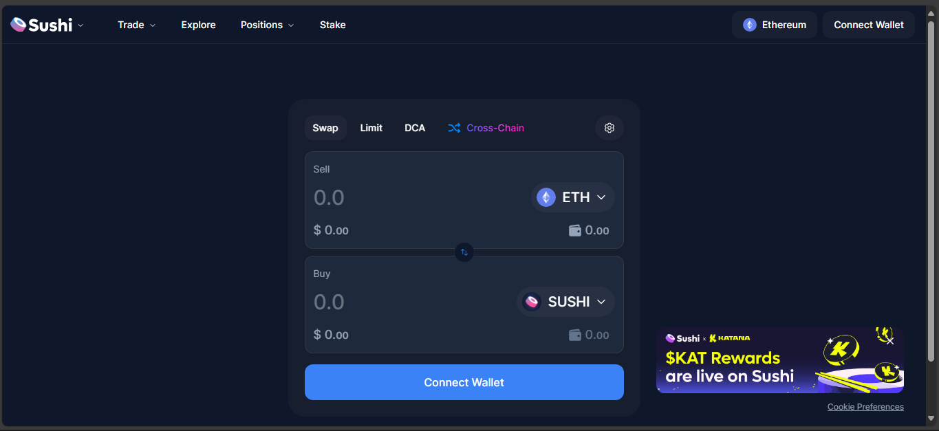SushiSwap V2 Base decentralized exchange