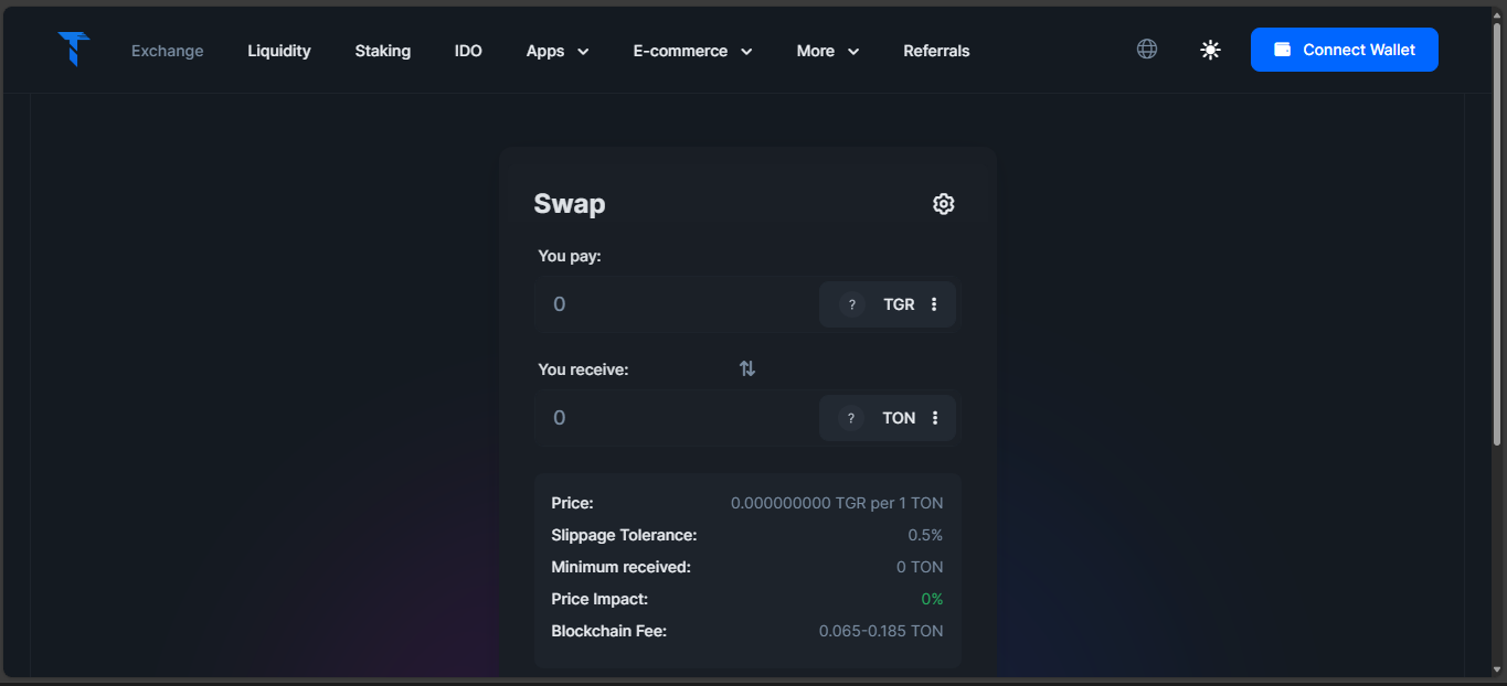 Tegro Finance AMM and NFT DEX on TON Blockchain with no tracked activity