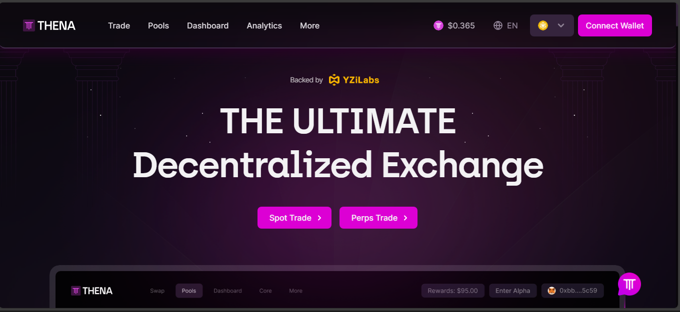 Thena crypto exchange platform