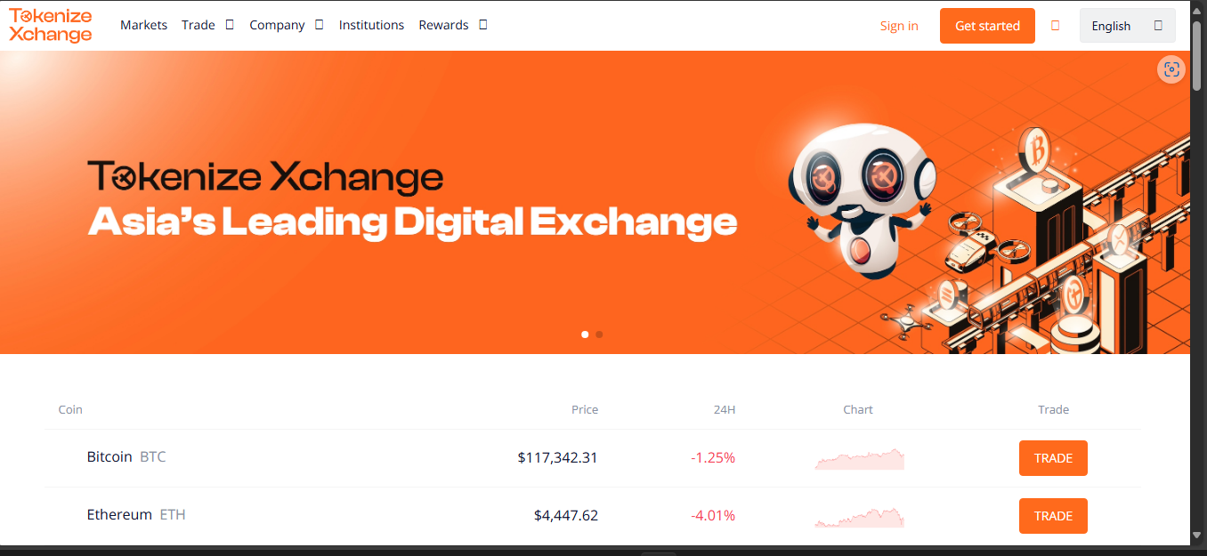 Tokenize Xchange - centralized crypto platform for Southeast Asia