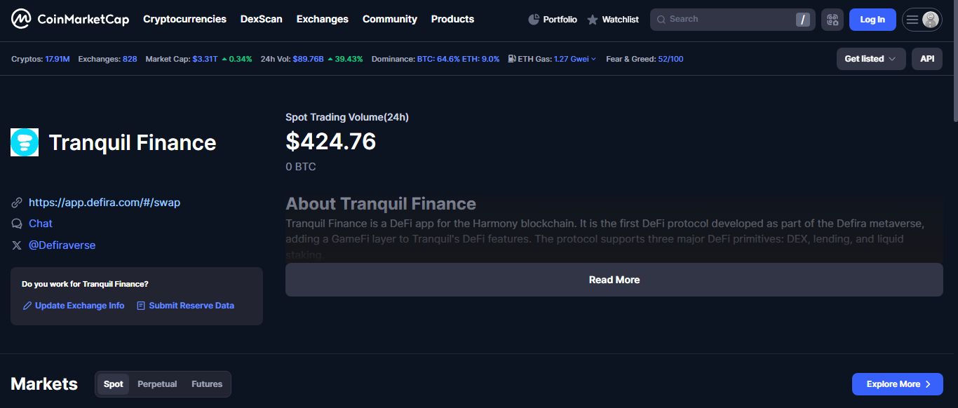 Tranquil Finance on Fantom