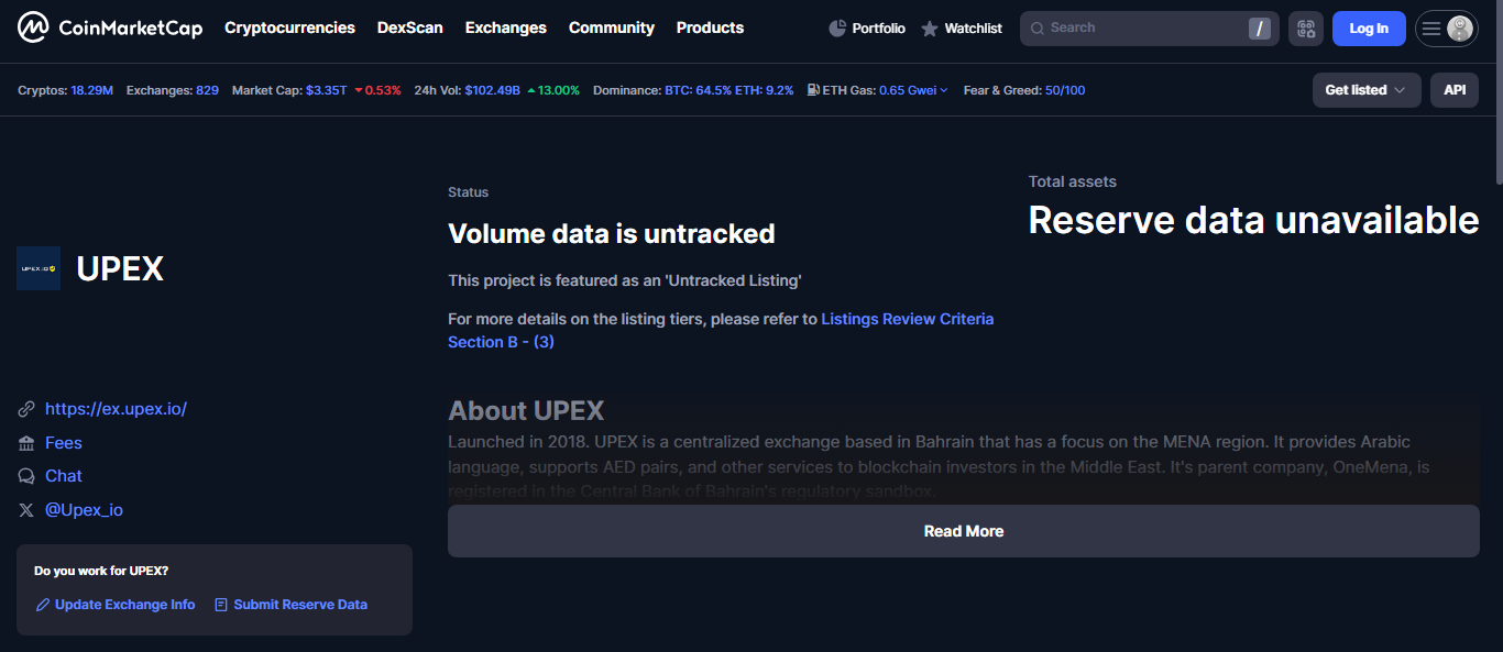 UPEX crypto exchange