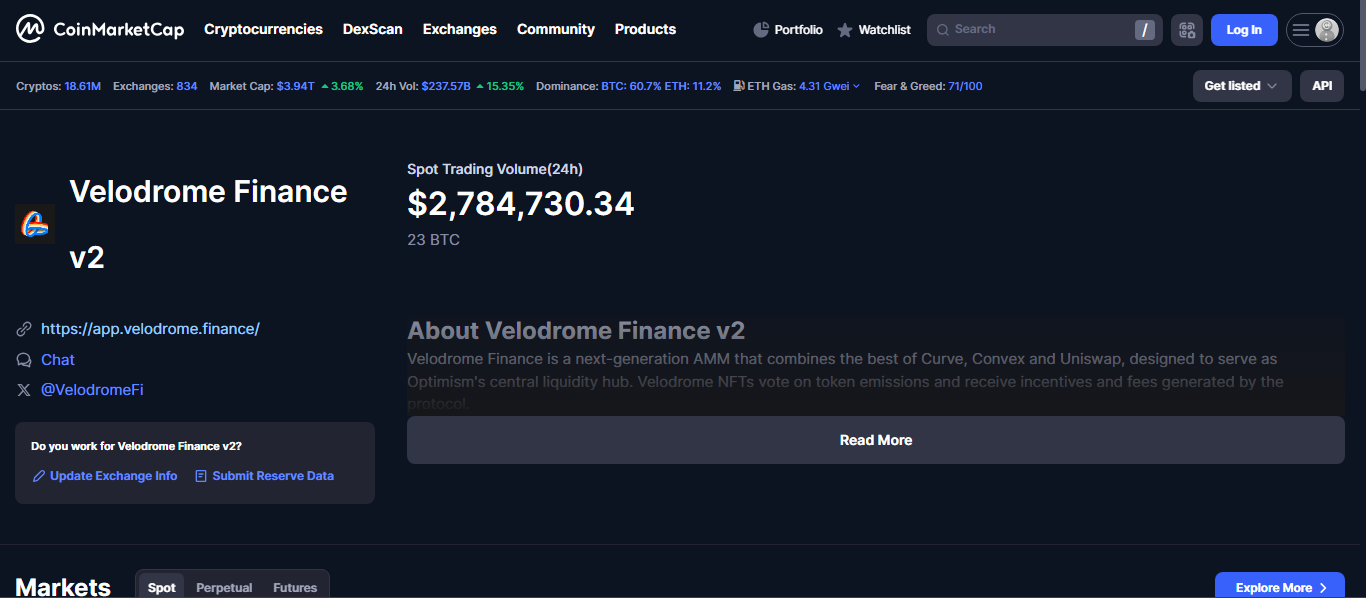 Velodrome Finance v2 crypto exchange platform