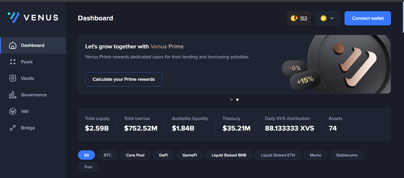 Venus crypto exchange platform
