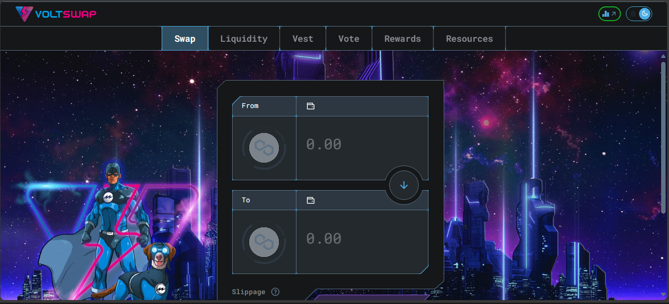 VoltSwap inactive AMM on Volt blockchain