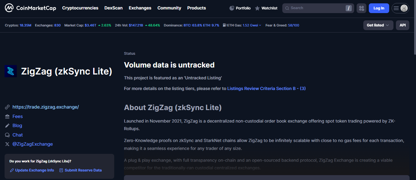 ZigZag DEX on zkSync