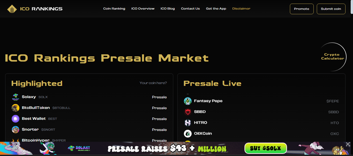 IcoRankings interface and logo