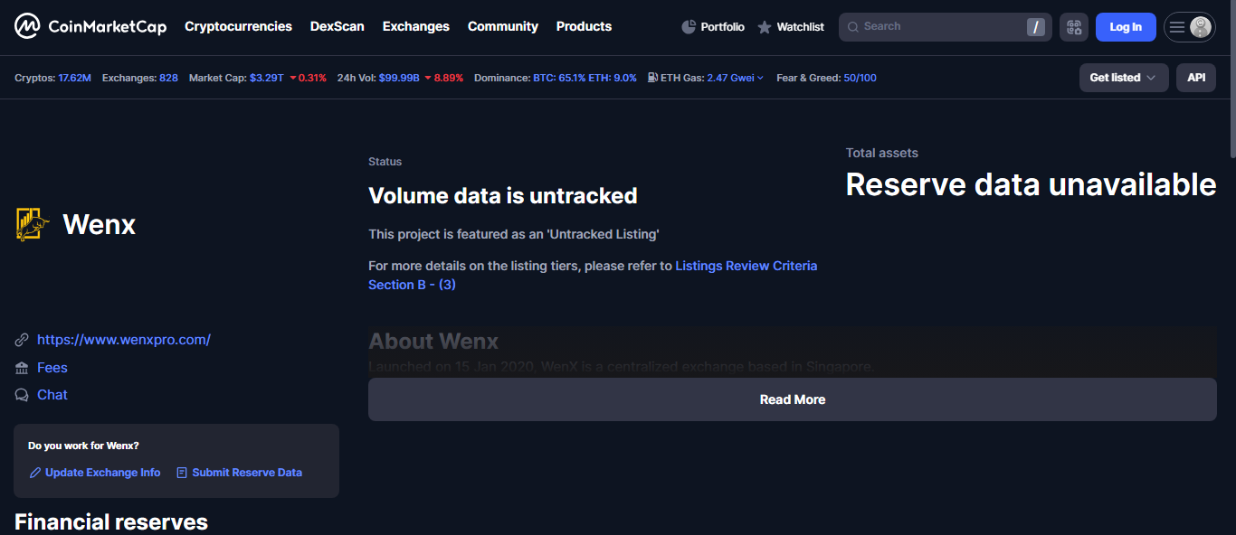 WenX trading terminal with simple chart and order forms