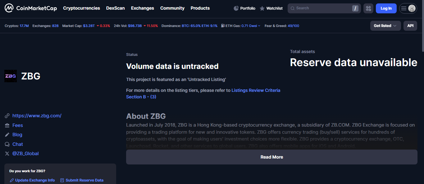 ZBG trading interface with multi-pair order book and spot charts